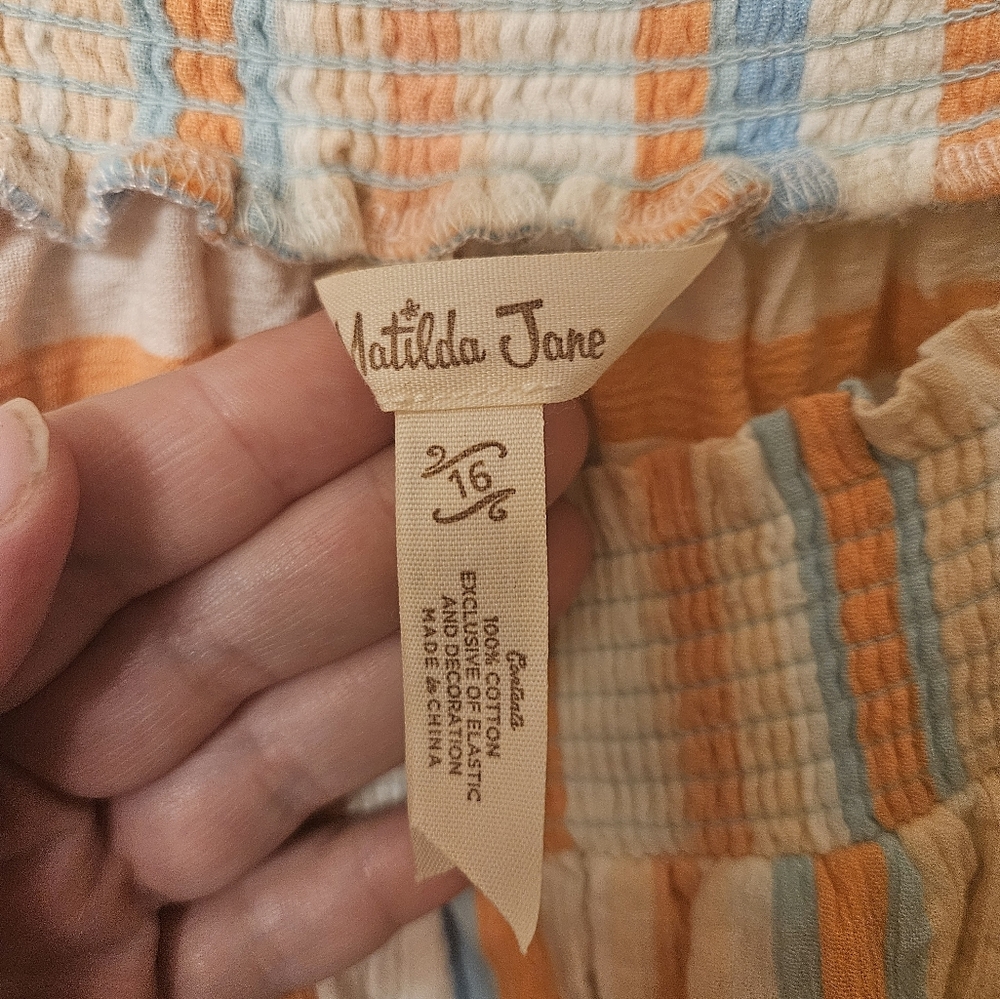 Matilda Jane Multicolor Striped Ruffle Blouse - Picture 2 of 3